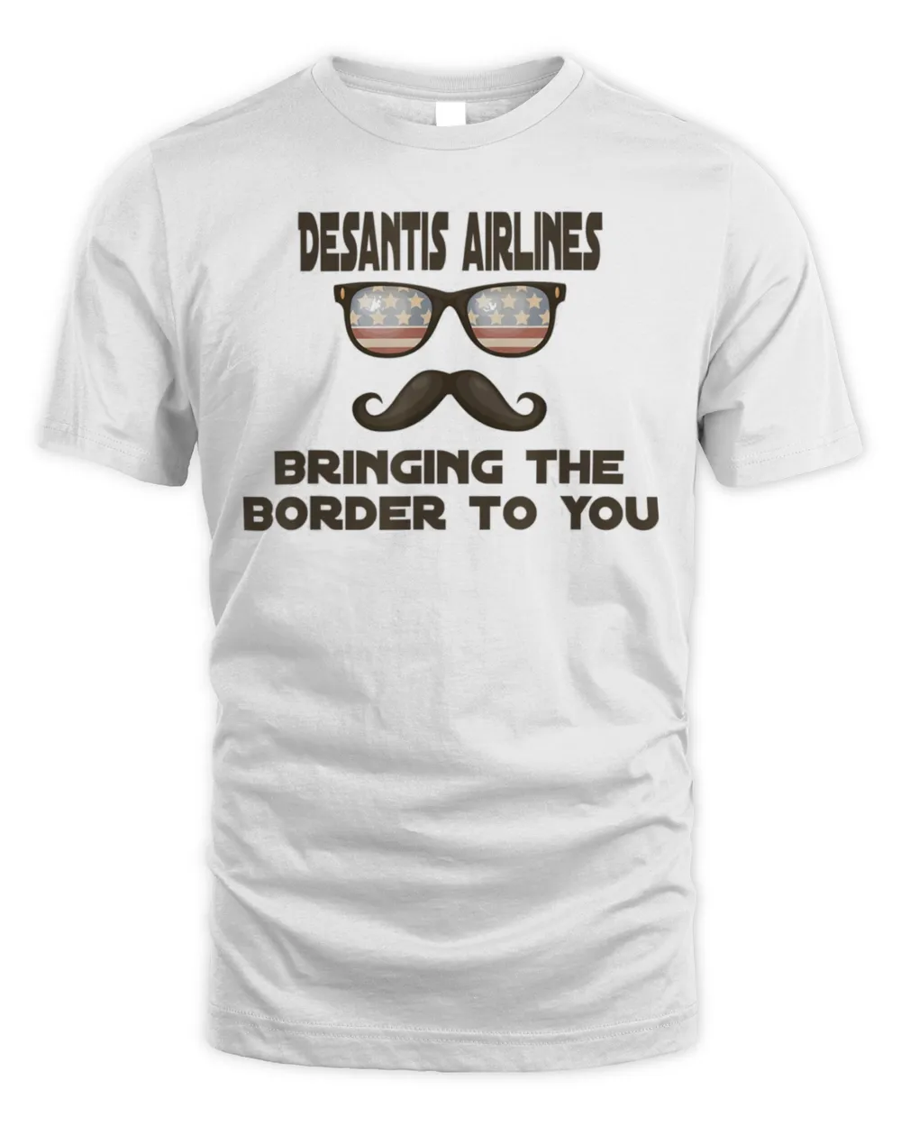 Desantis airlines bringing the border to you Retro Sunglasses USA Flag T-Shirt