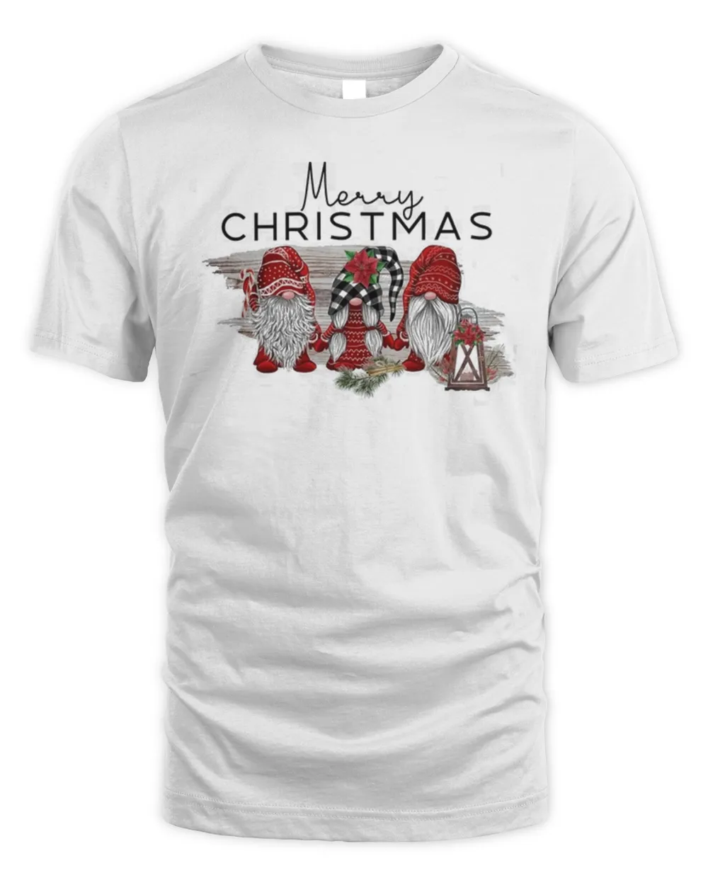 Merry Christmas Gnomes Buffalo Plaid T-Shirt