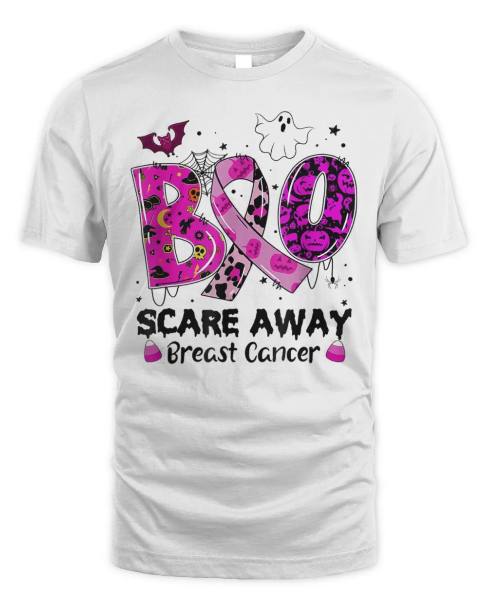 Boo Scare Away Breast Cancer Ghost Halloween Costume T-Shirt