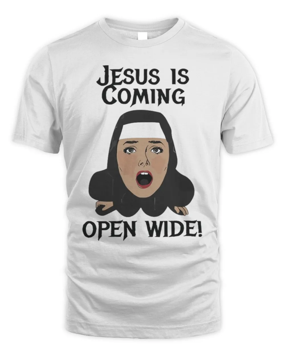 Jesus is coming open wide shirt