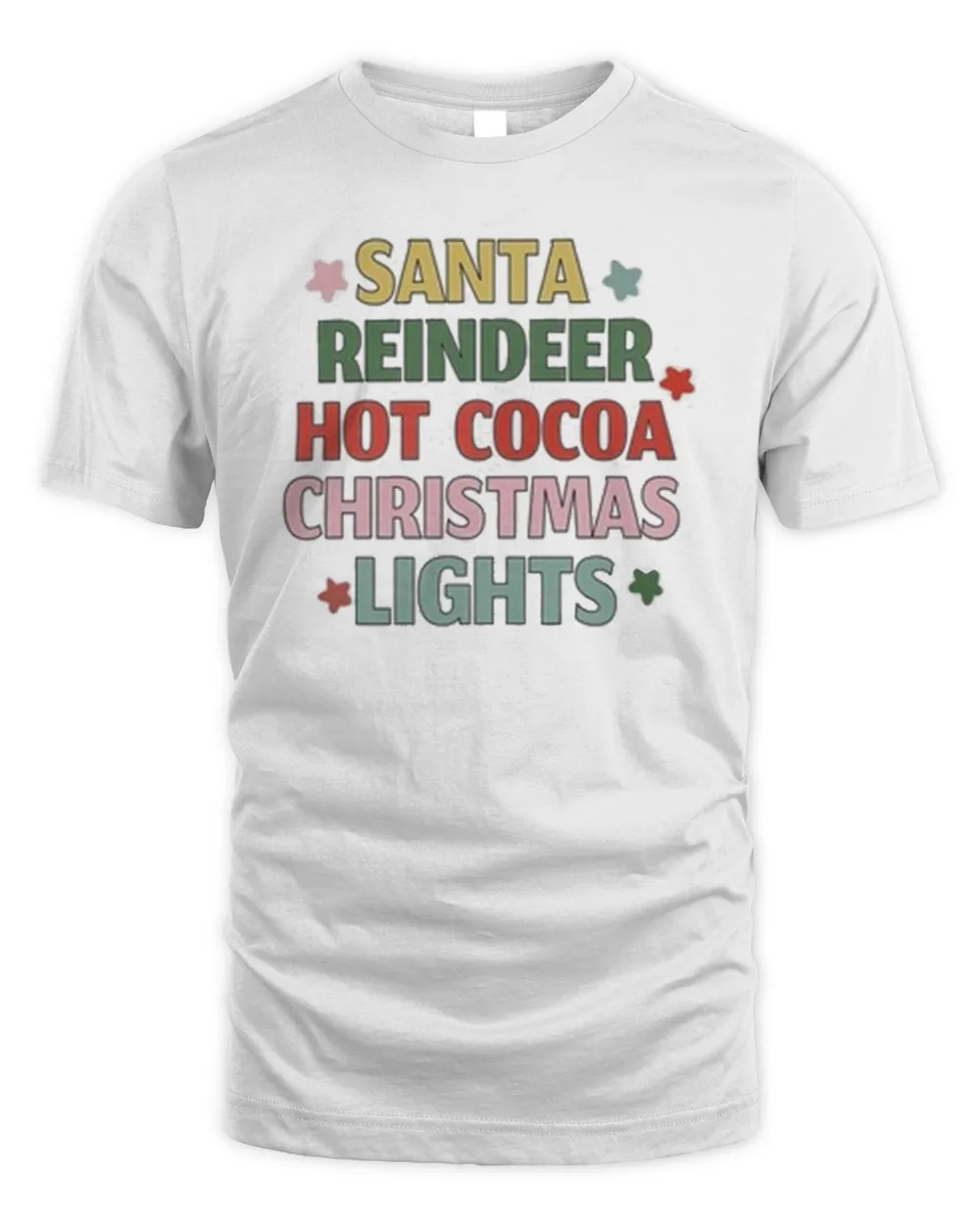 Santa Reindeer Hot Cocoa Christmas Lights Christmas Things Shirt