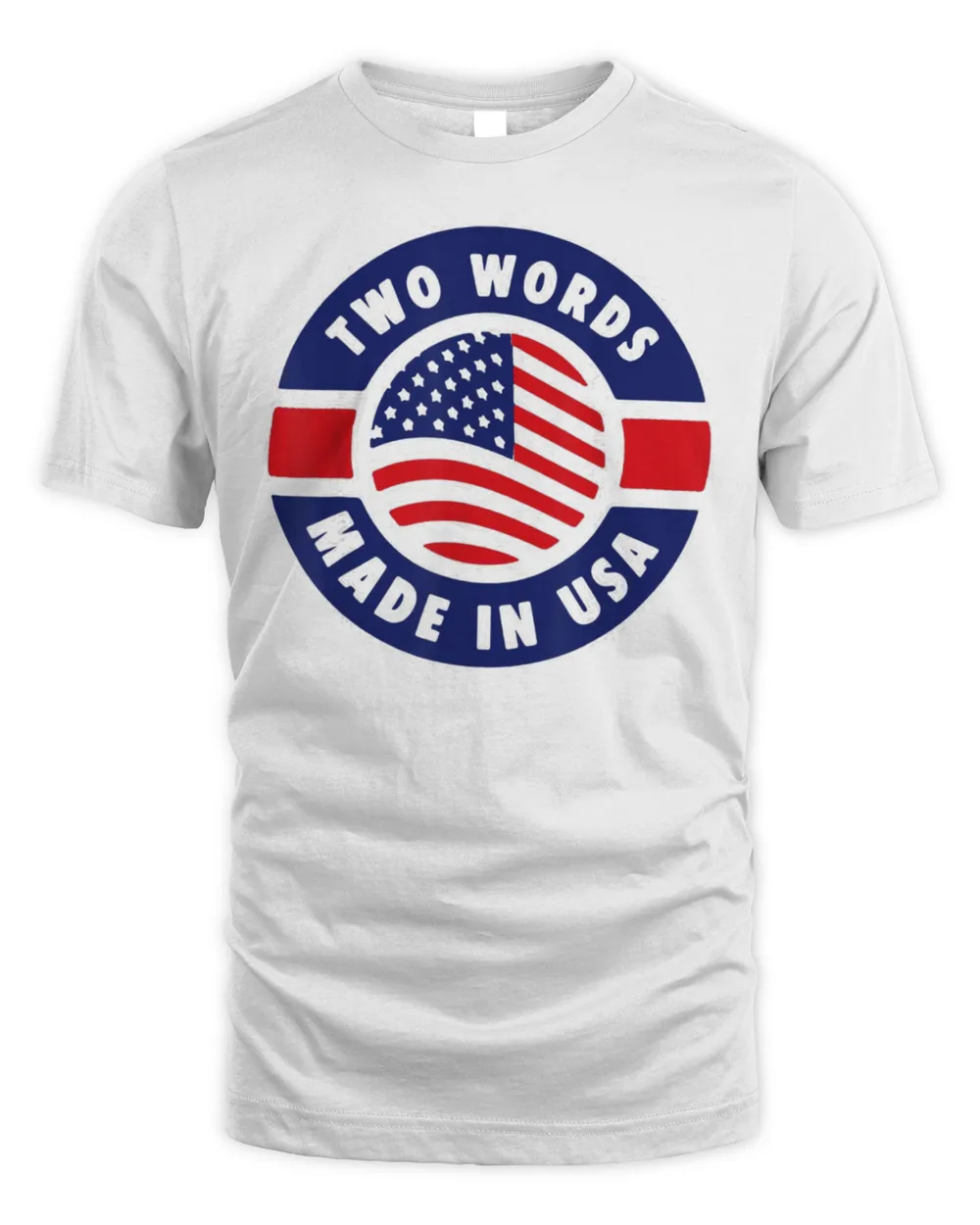 Two Words Made In America Anti-Biden USA Flag Tee Shirt