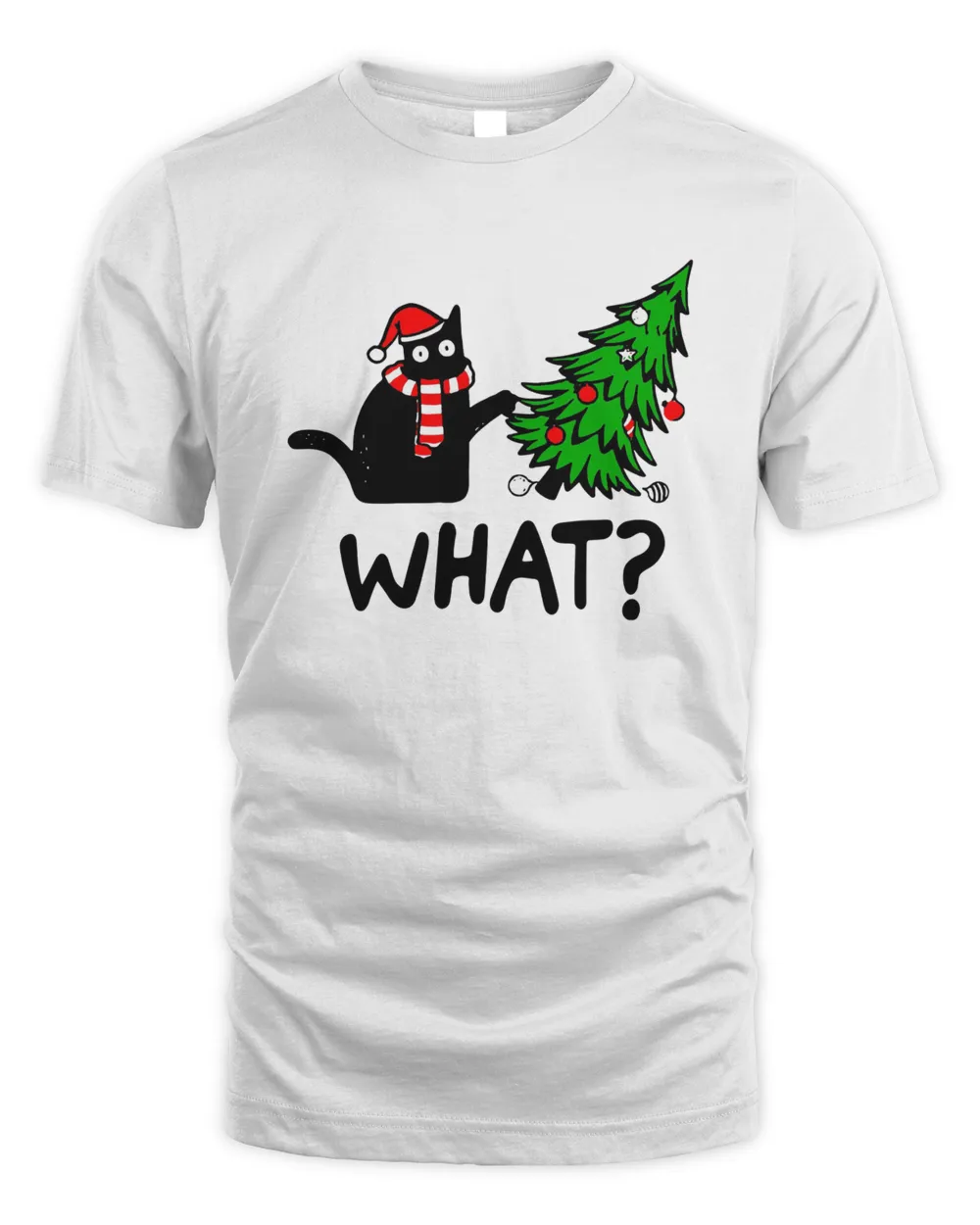 Official Black Cat What Merry Christmas Tree Sweatshirt