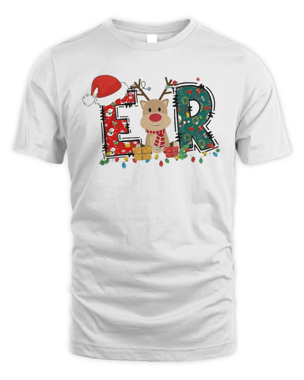 Christmas ER Nurse Shirt, Emergency Department Xmas Shirt, Emergency Room Staff Shirt Unisex Standard T-Shirt white xl