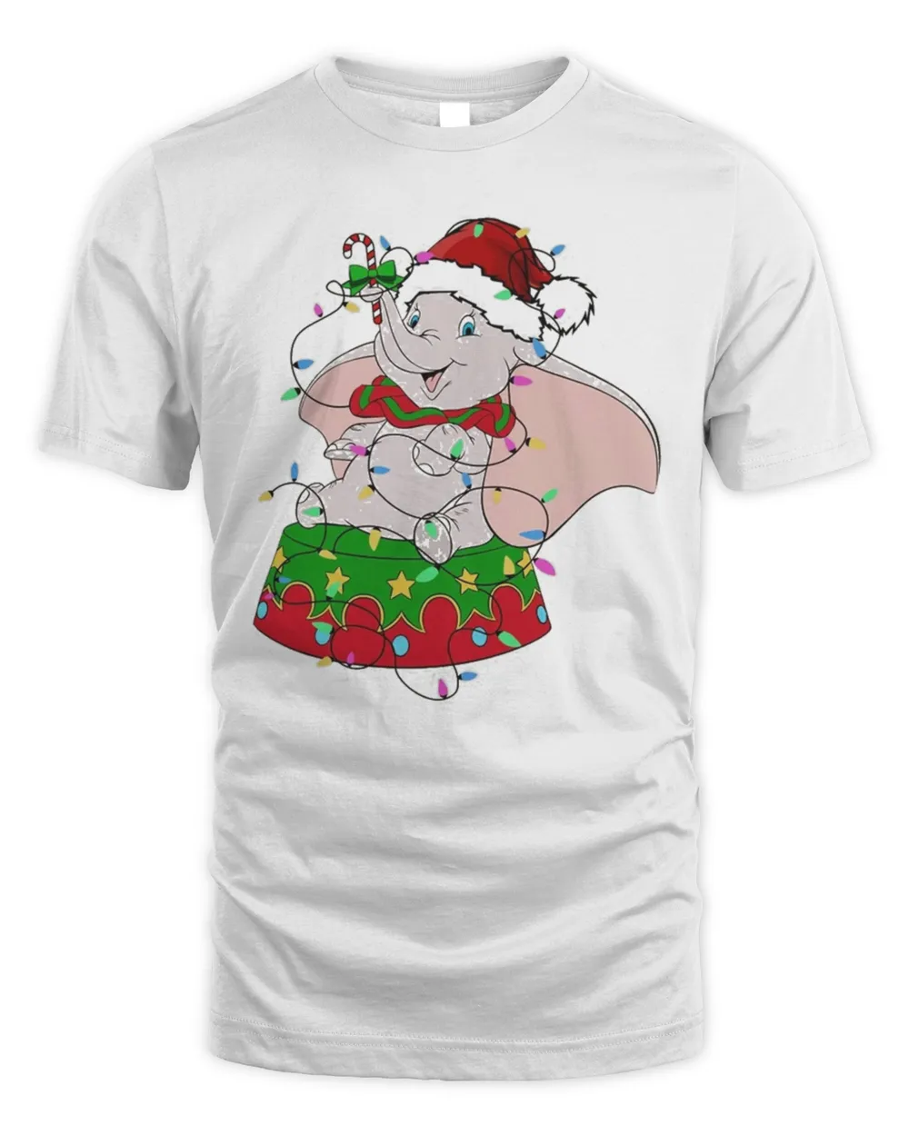 Cute Santa Dumbo Christmas Light T-shirt