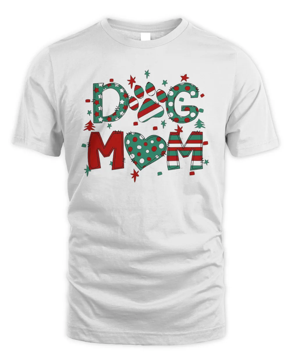 Dog Mom Heart Merry Christmas Shirt