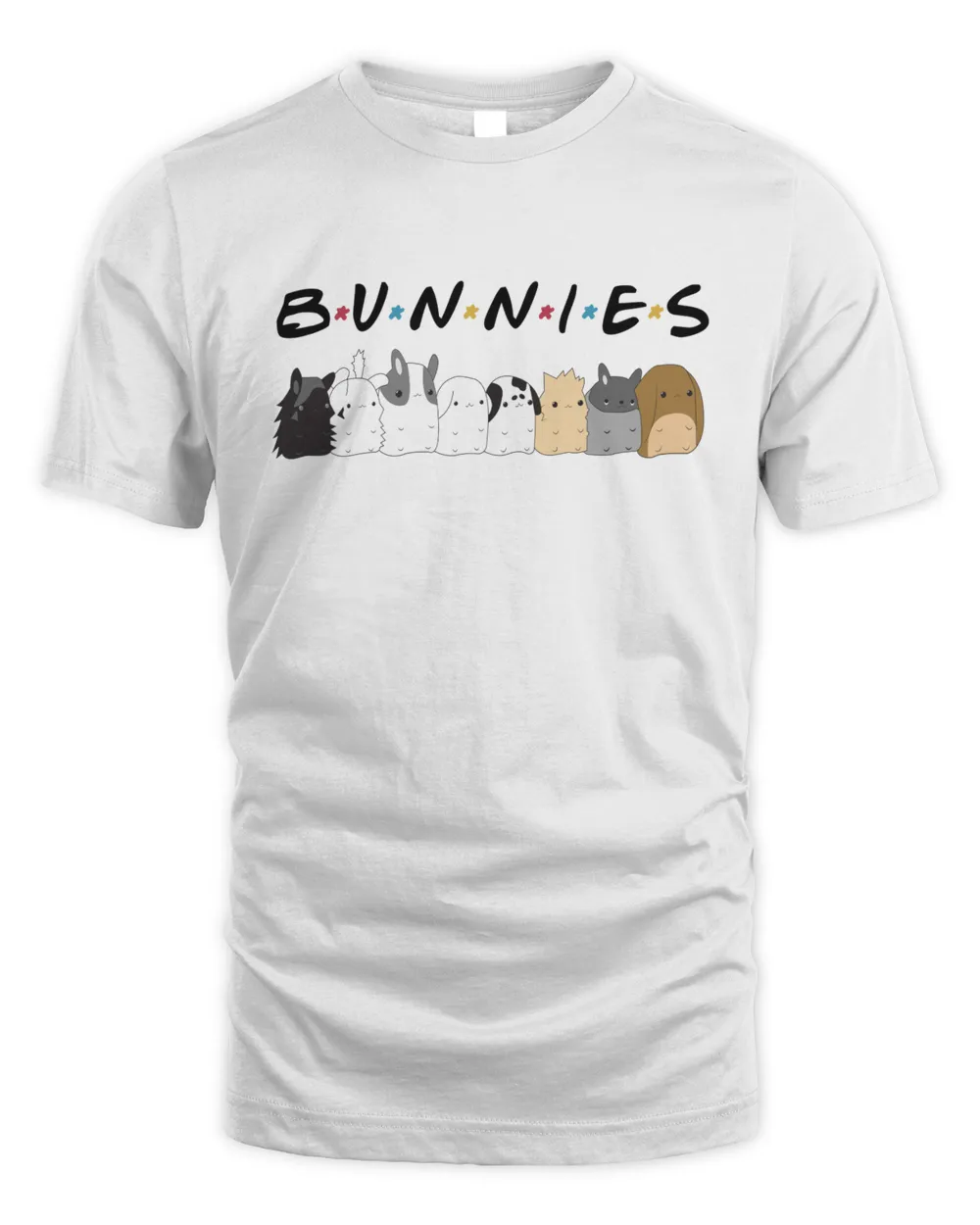 Bunny Friends Unisex Standard T-Shirt white s