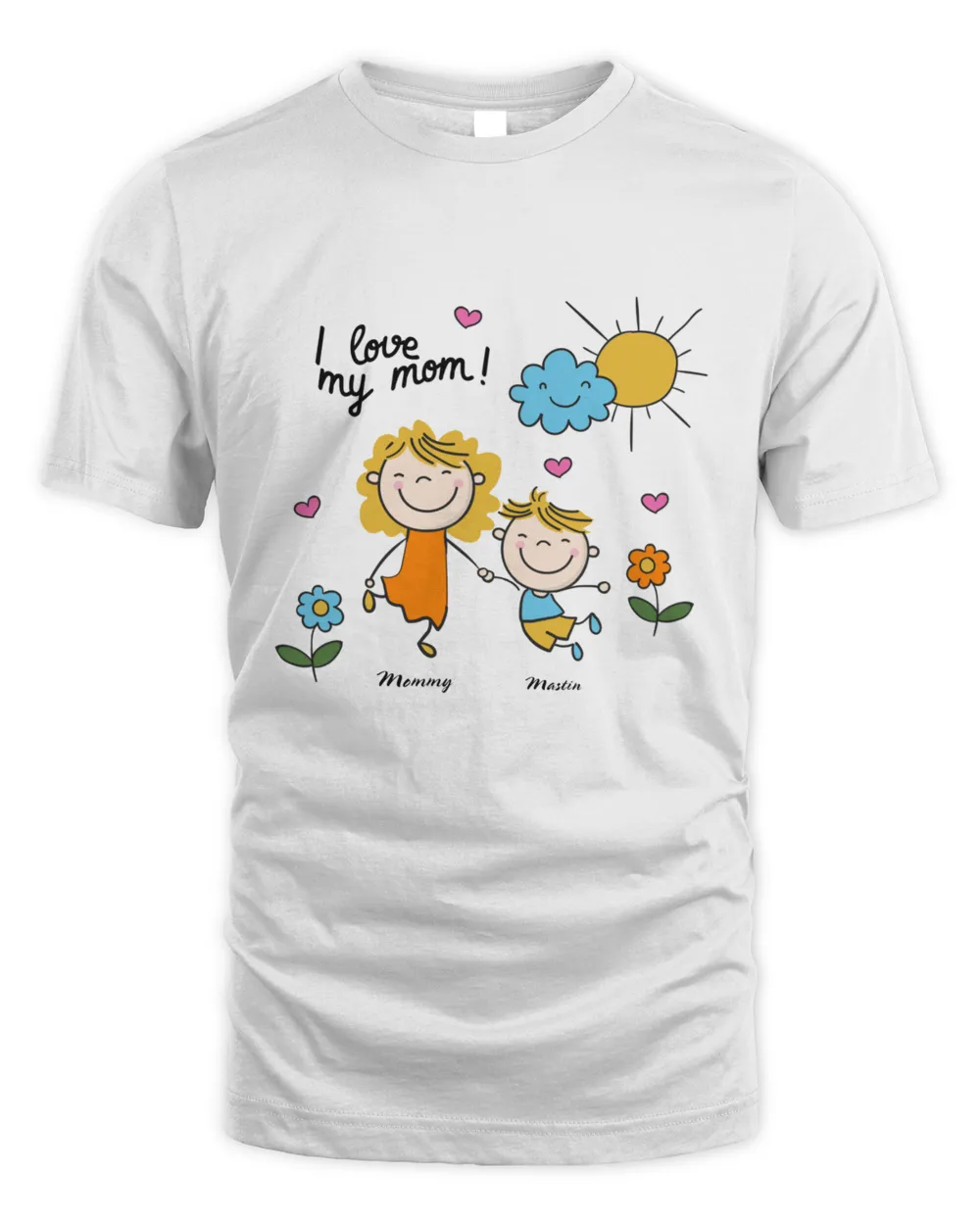 I Love My Mom - Mother and son Unisex Standard T-Shirt white s