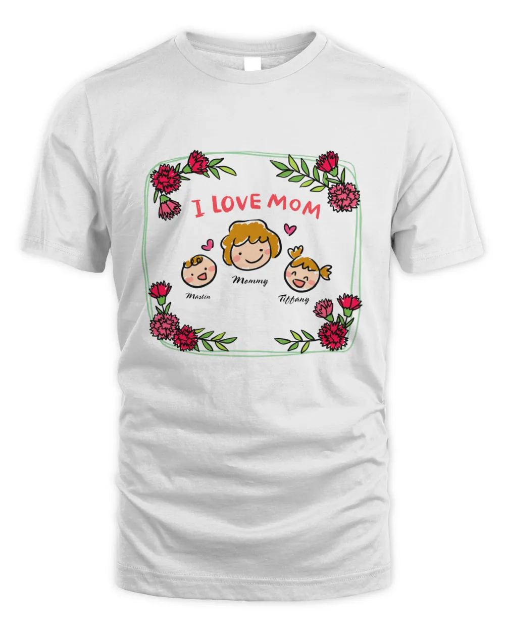 I Love Mom - Mother and Daughter Son Unisex Standard T-Shirt white s