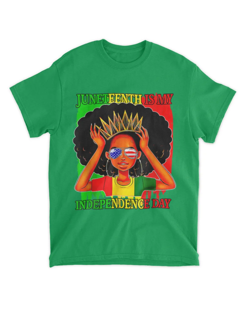 Juneteenth Is My Independence Day Black Queen Afro Melanin T-Shirt tee