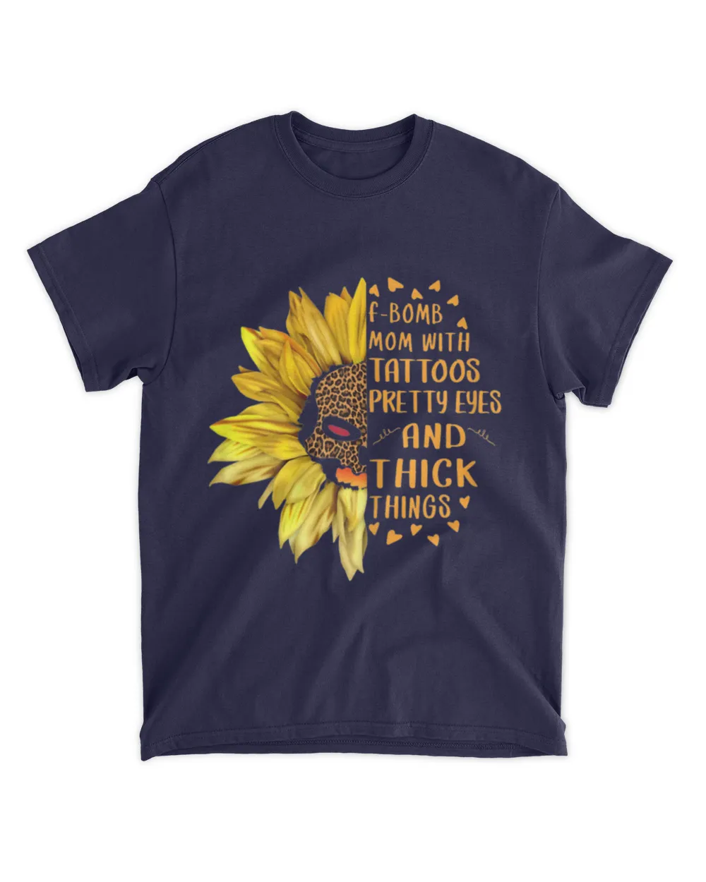 Printed Sunflower F Bomb Mom With Tattoos T-Shirt