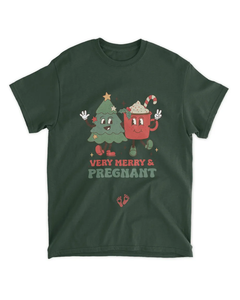 Very Merry and Pregnant - Pregnancy Announcement Retro Style Sweatshirt