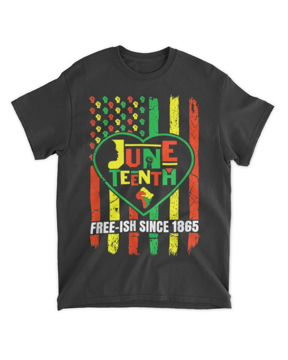 Freeish Since 1865 Men Women Kids Black Afro Juneteenth Flag T-Shirt tee