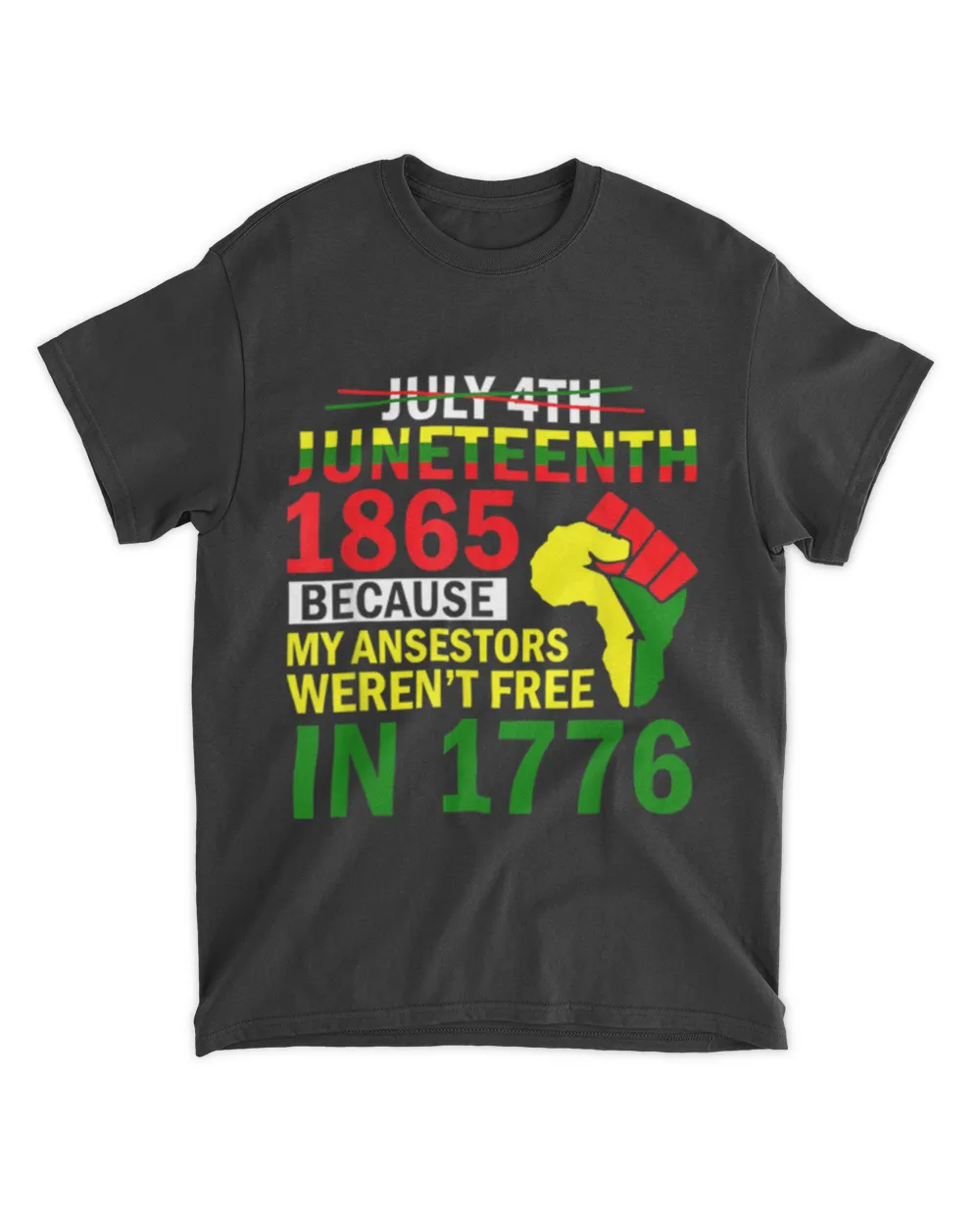 July 4th Juneteenth 1865 Because My Ancestors Werent Free T-Shirt tee