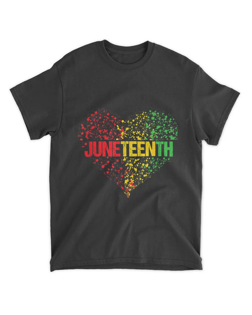 Juneteenth Heart Colors Black Pride Freedom independence Day T-Shirt