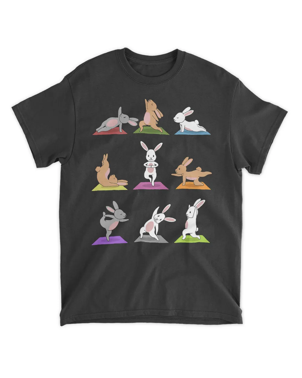 Bunny Yoga T-Shirt Funny Rabbits In Yoga Poses Sports Tee