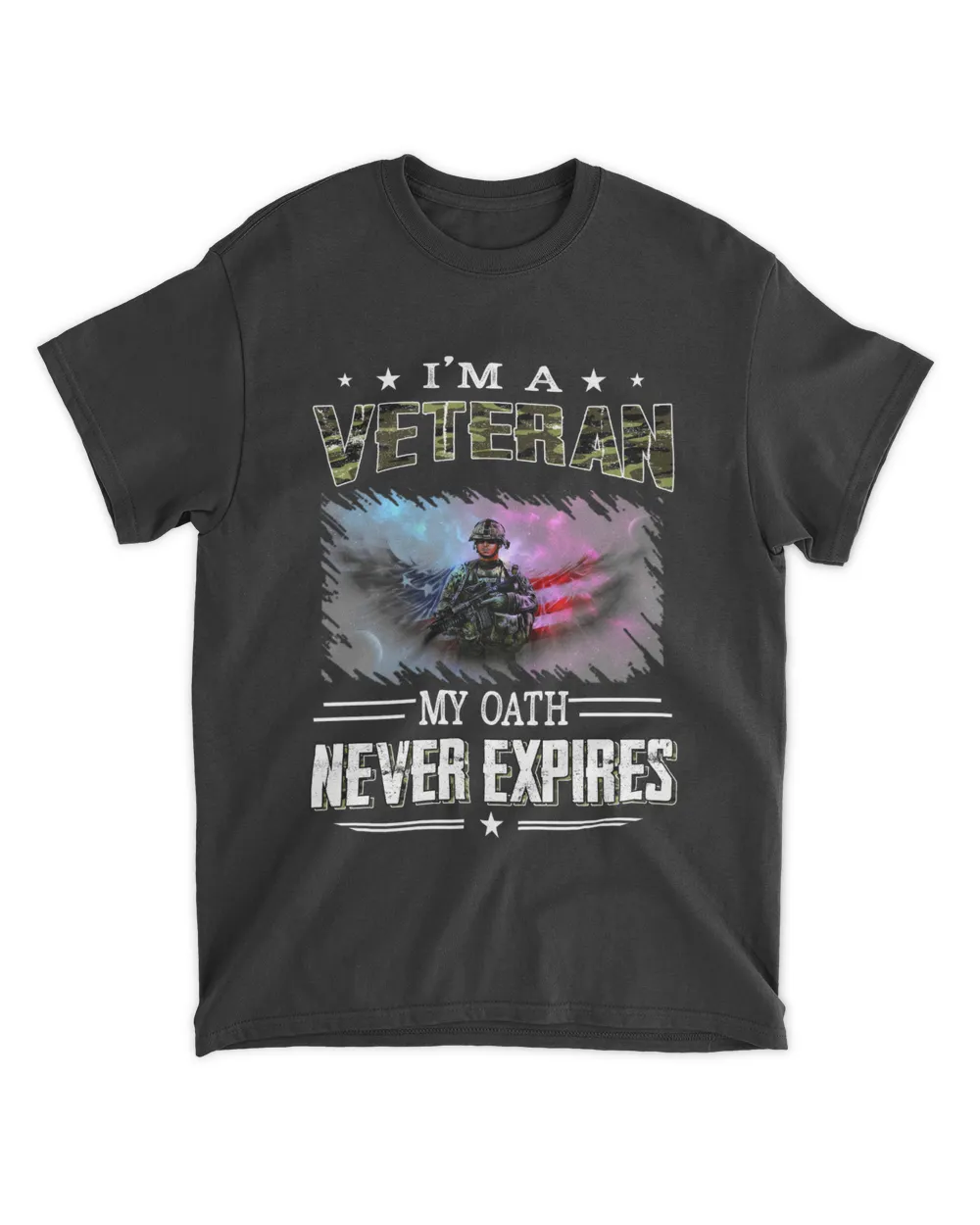 I'm A Veteran My Oath Never Expires Men's Standard T-Shirt black s