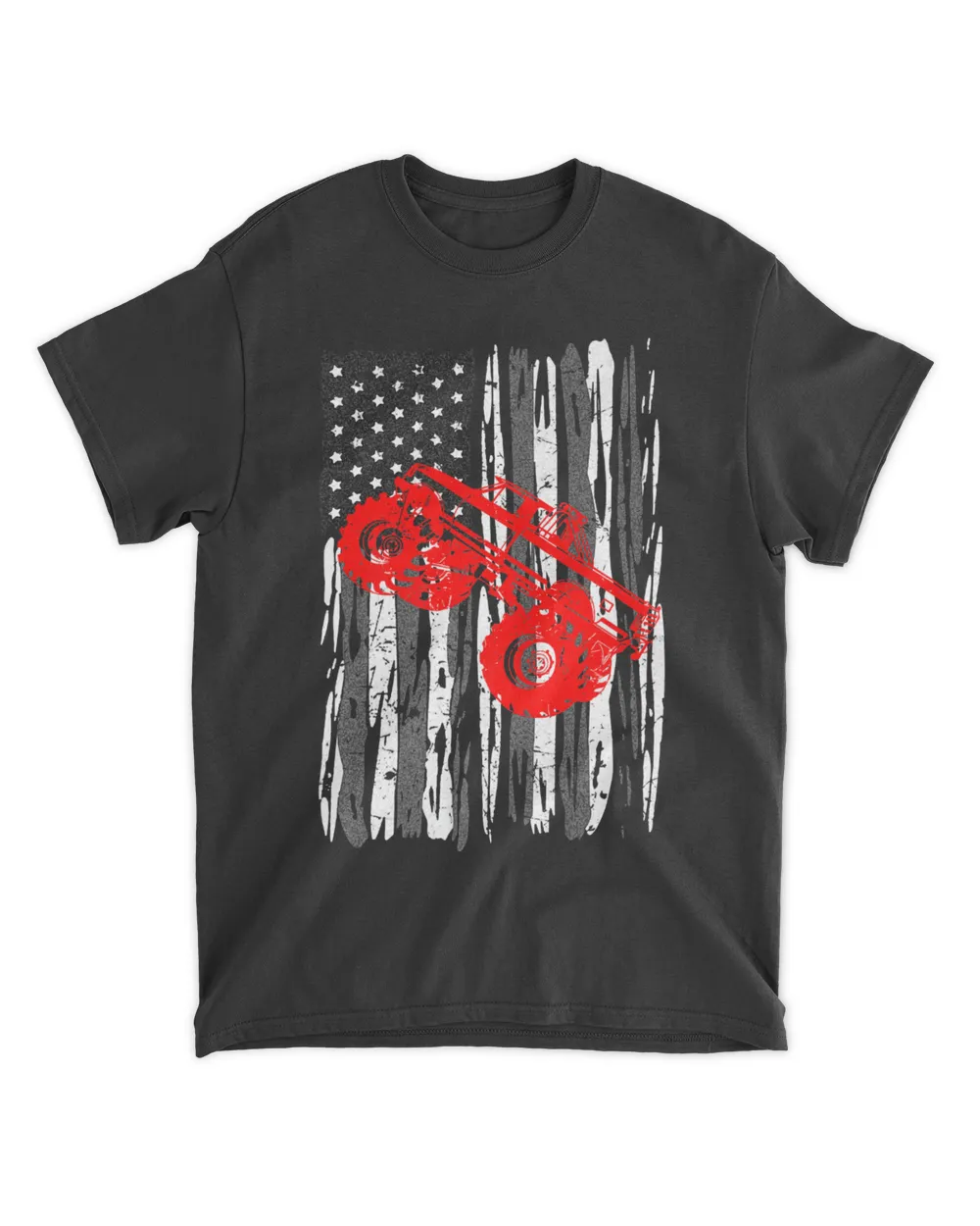 Monster Truck Jumping Trucks Lover American Flag 4th of July Premium T-Shirt