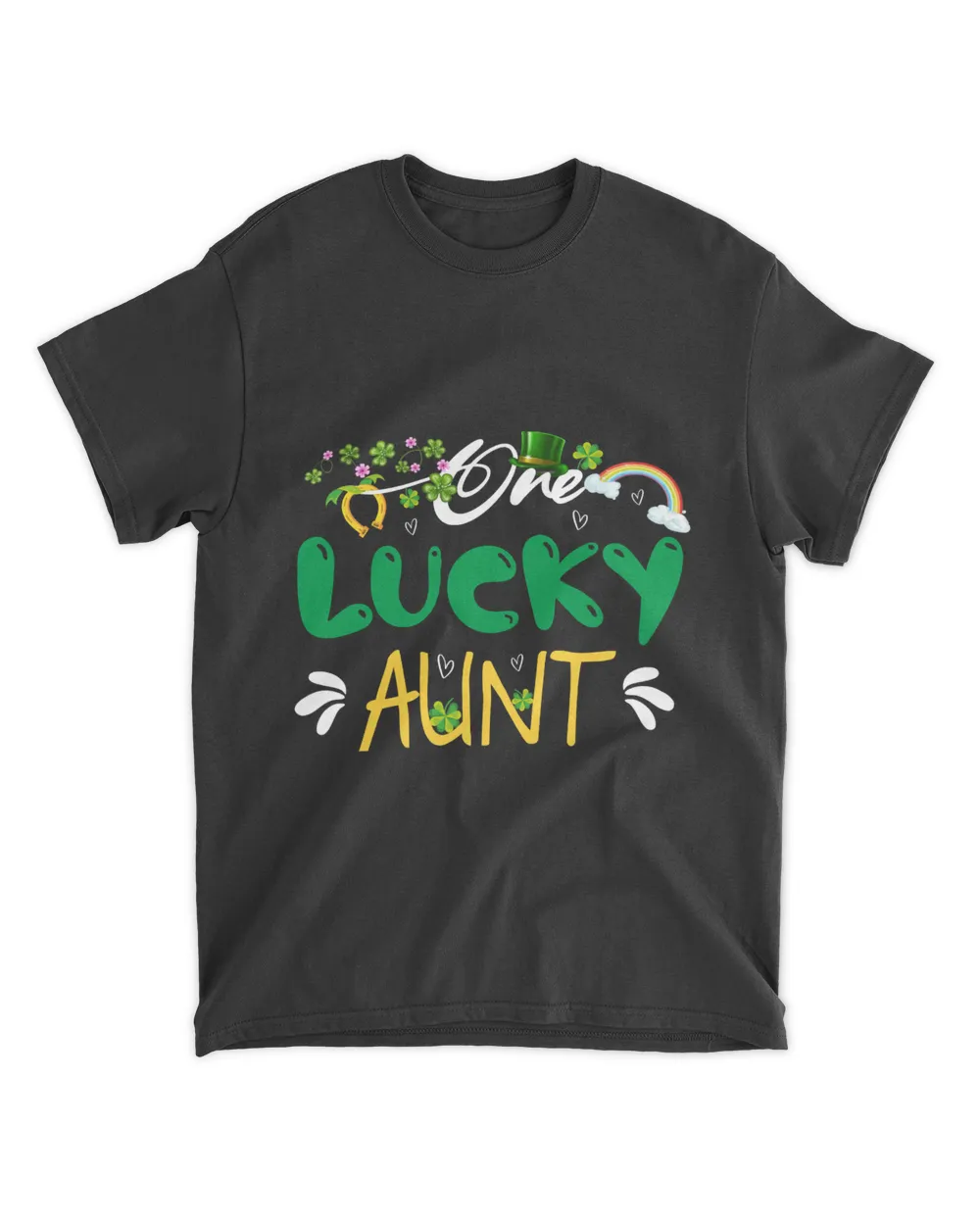 RD One Lucky Aunt Shirt, St Patricks Day Funny Gift Women Shirt