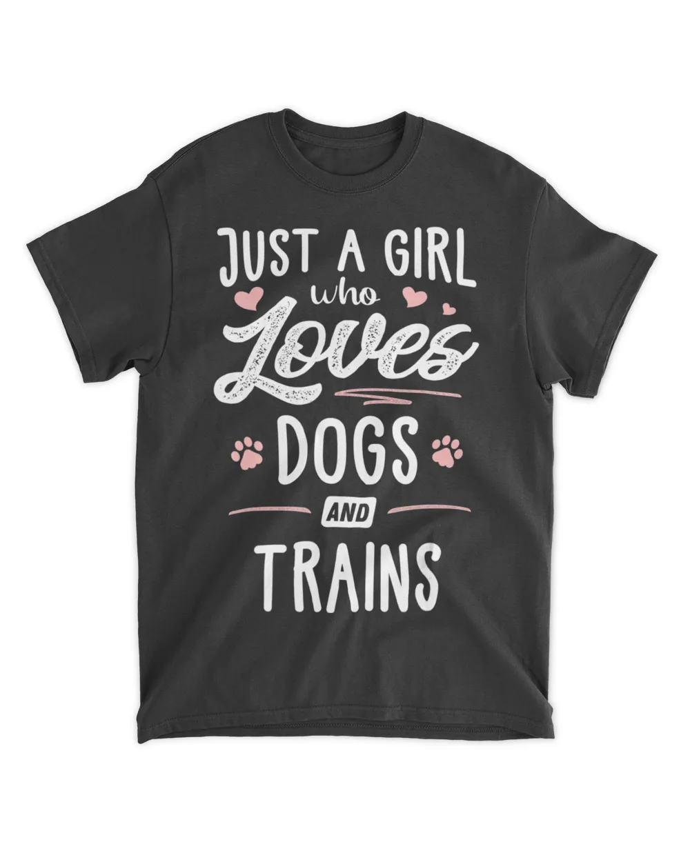 Just A Girl Who Loves Dogs And Trains Gift Dog Lover