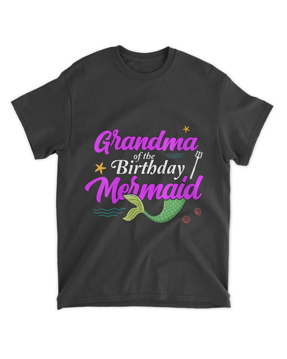 Womens Grandma of the Birthday Mermaid V-Neck T-Shirt - Mothers Day Shirts For Grandma