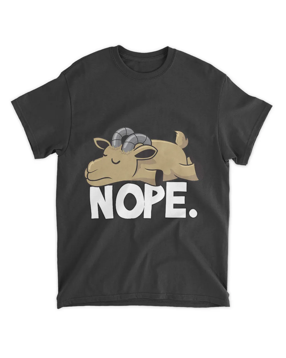 NOPE Funny Lazy Cartoonish Goat