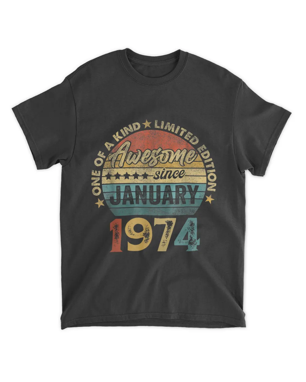 50 Years Old January 1974 Vintage Retro 50th Birthday Gifts T-Shirt