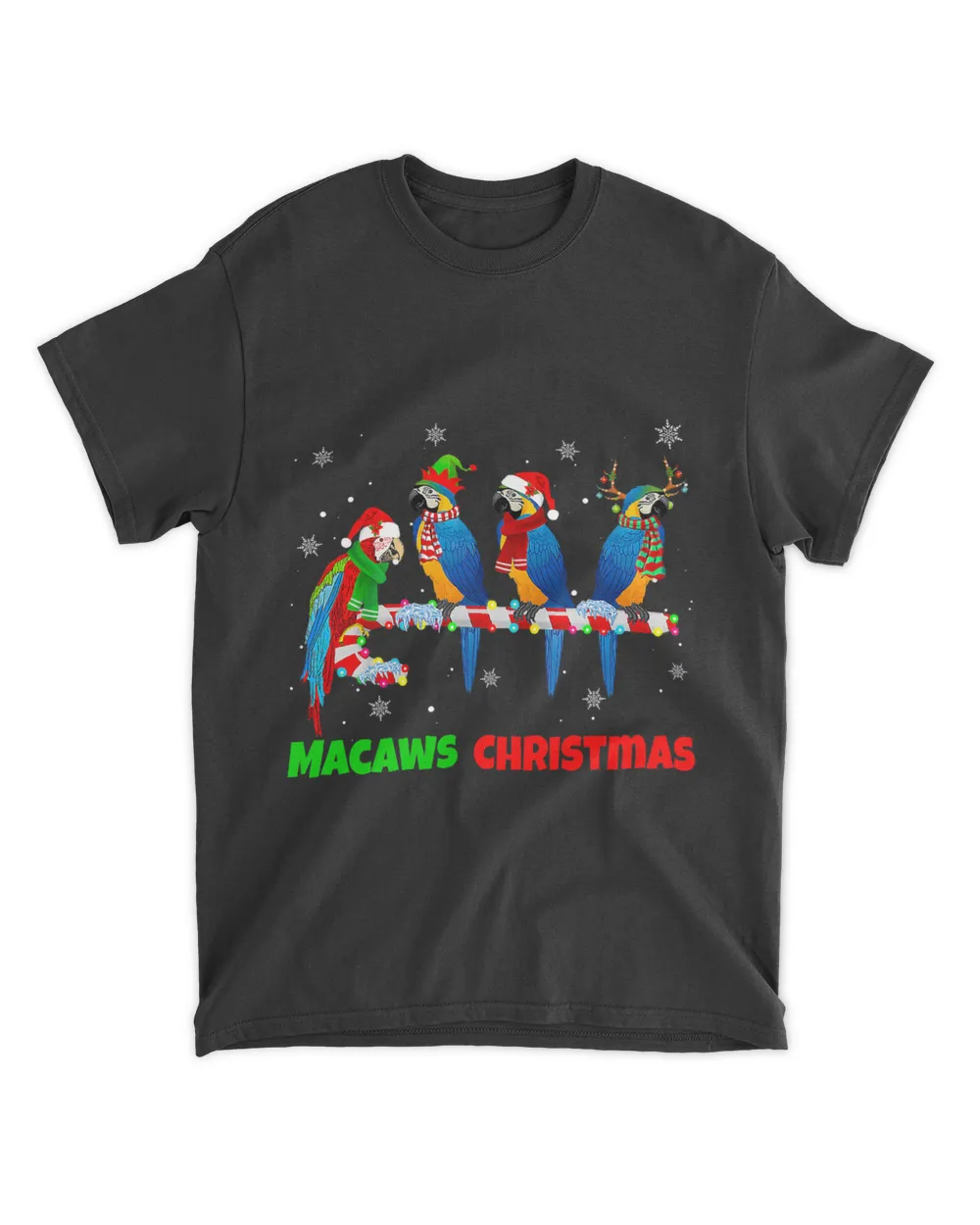 Christmas Macaws On Candy Cane Funny Santa Macaw Lover