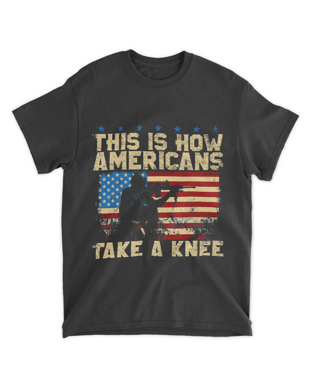 Kneel For The Flag Veteran Soldier Military American Flag