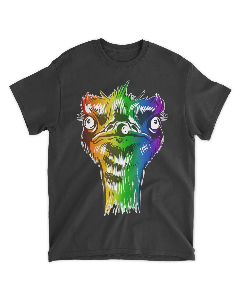 LGBTQ Rainbow Flag Cute Ostrich Illustration Funny Ostrich