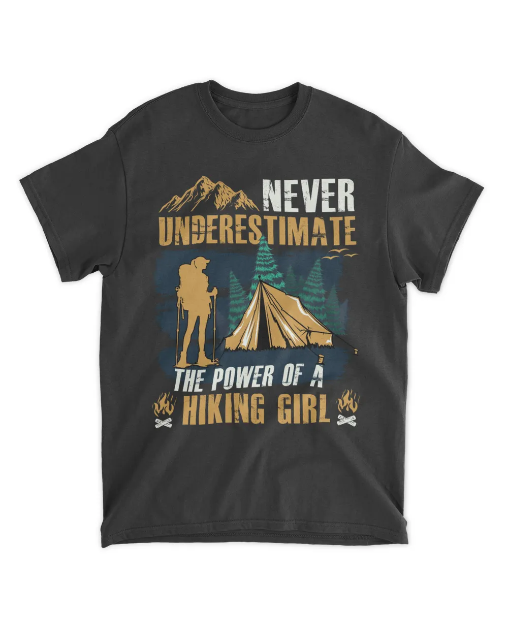 Never Underestimate The Power Of A Hiking Girl Tshirt