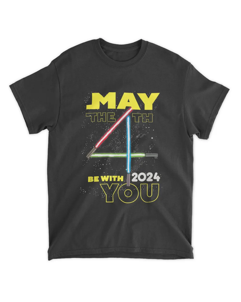 Star Wars May the 4th Be With You 2024 Lightsabers Unisex Standard T-Shirt black s