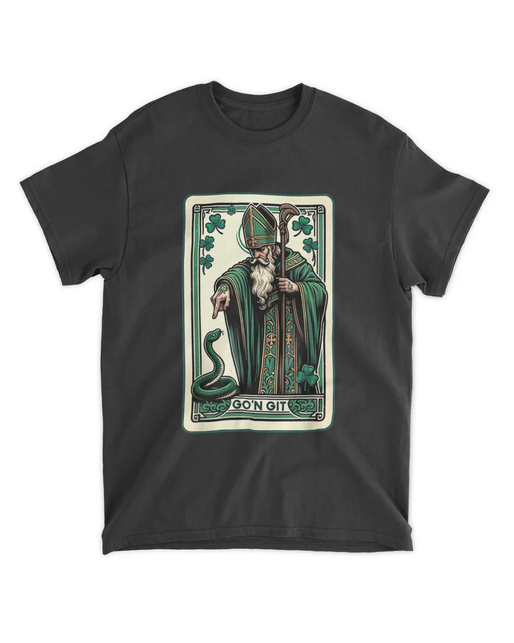 Tarot Card Funny St Patricks Day Tee Go39n git st Unisex Standard T-Shirt black s