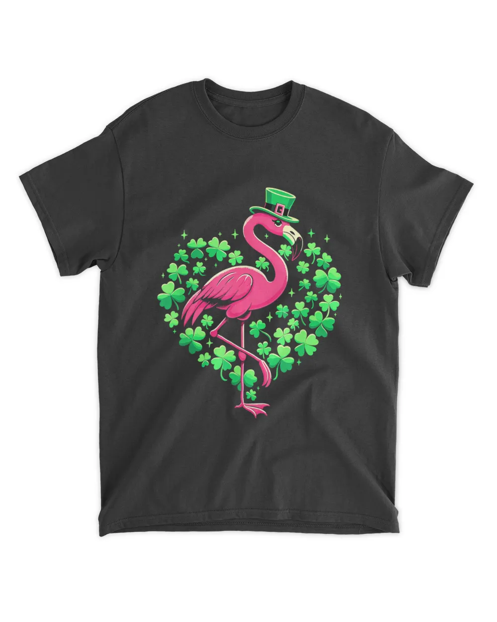 St Patricks Day Irish Flamingo T-Shirt Unisex Standard T-Shirt black s