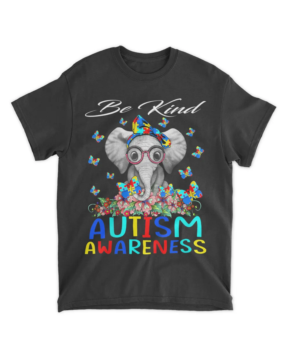 Be Kind Autism Awareness Elephant T-shirt_design