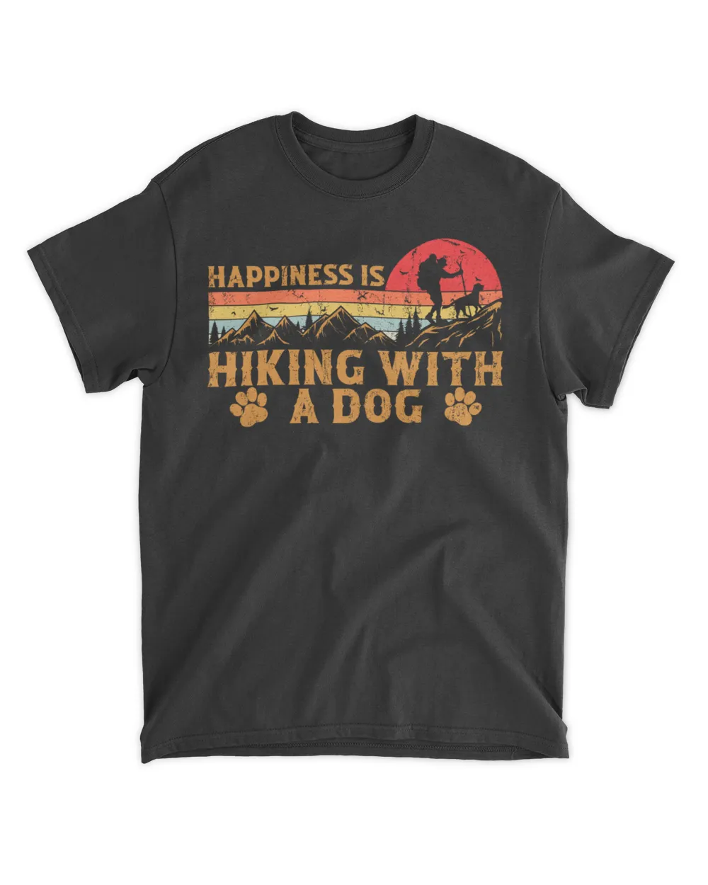 Happiness Is Hiking With A Dog T-Shirt - Hiking ( Hiking Trails )