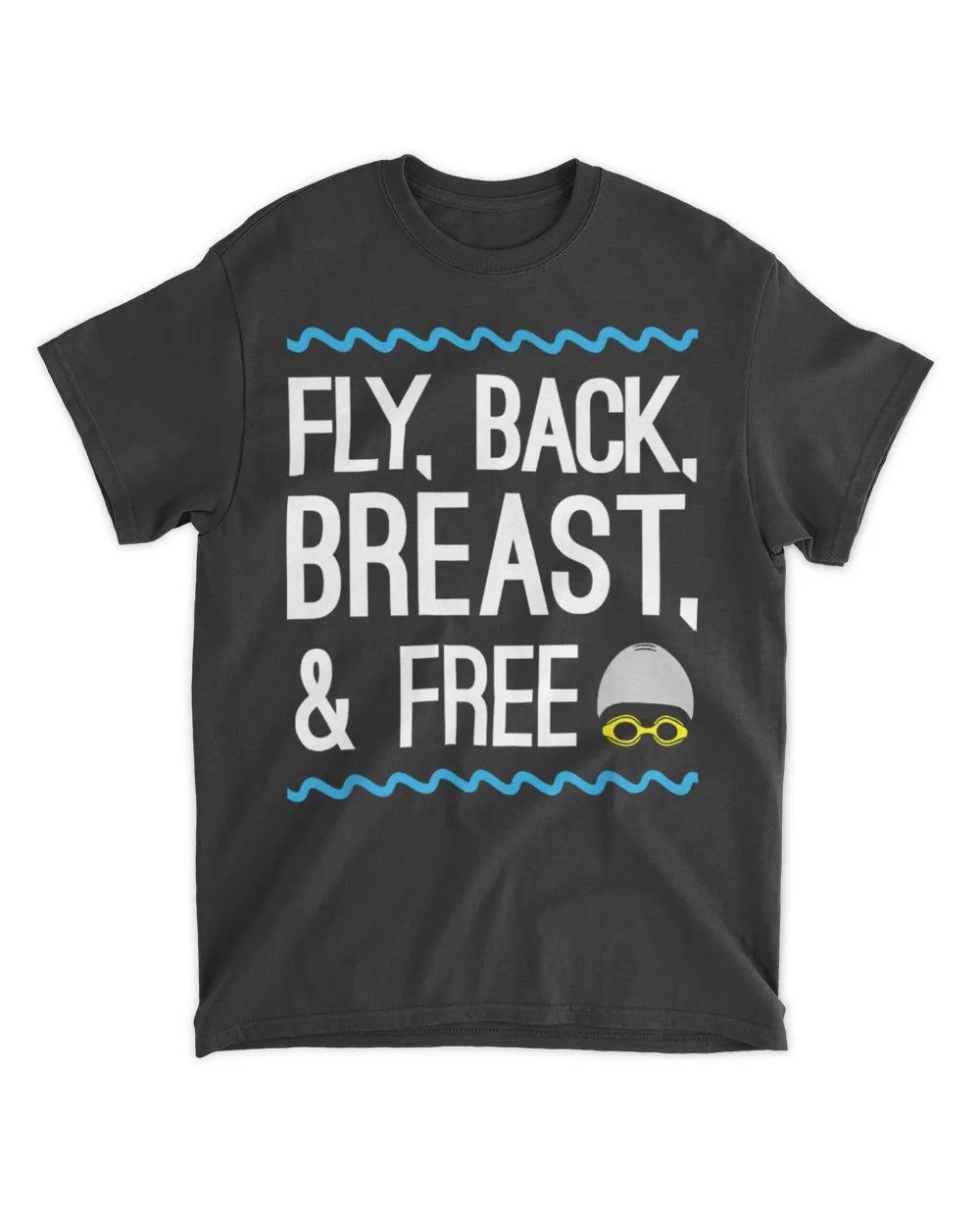 fly back breast free Unisex Standard T-Shirt black s