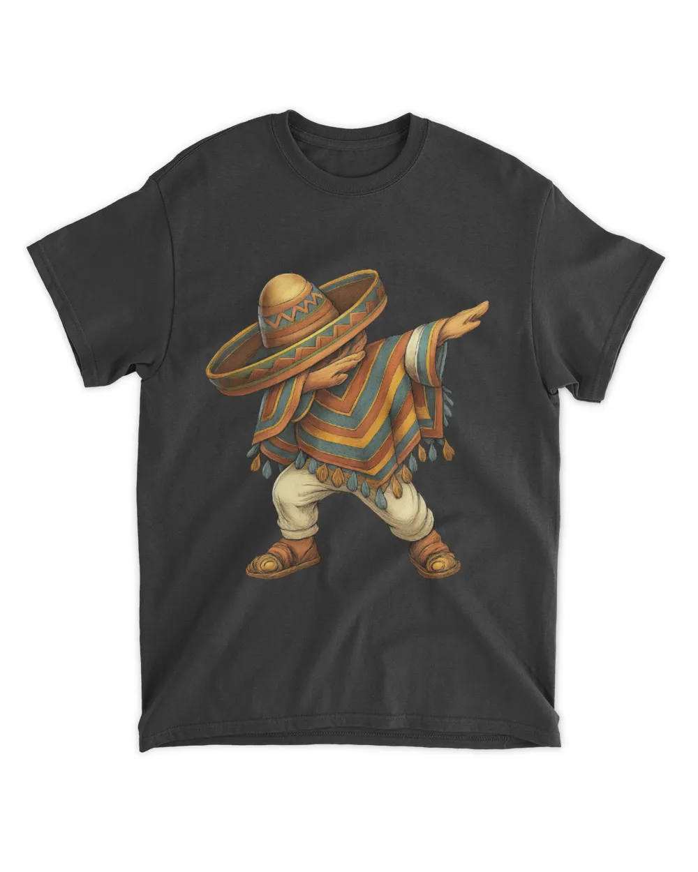 Mexican Dab Dance Poncho Design for Fiesta and Dance Lovers Unisex Standard T-Shirt black s