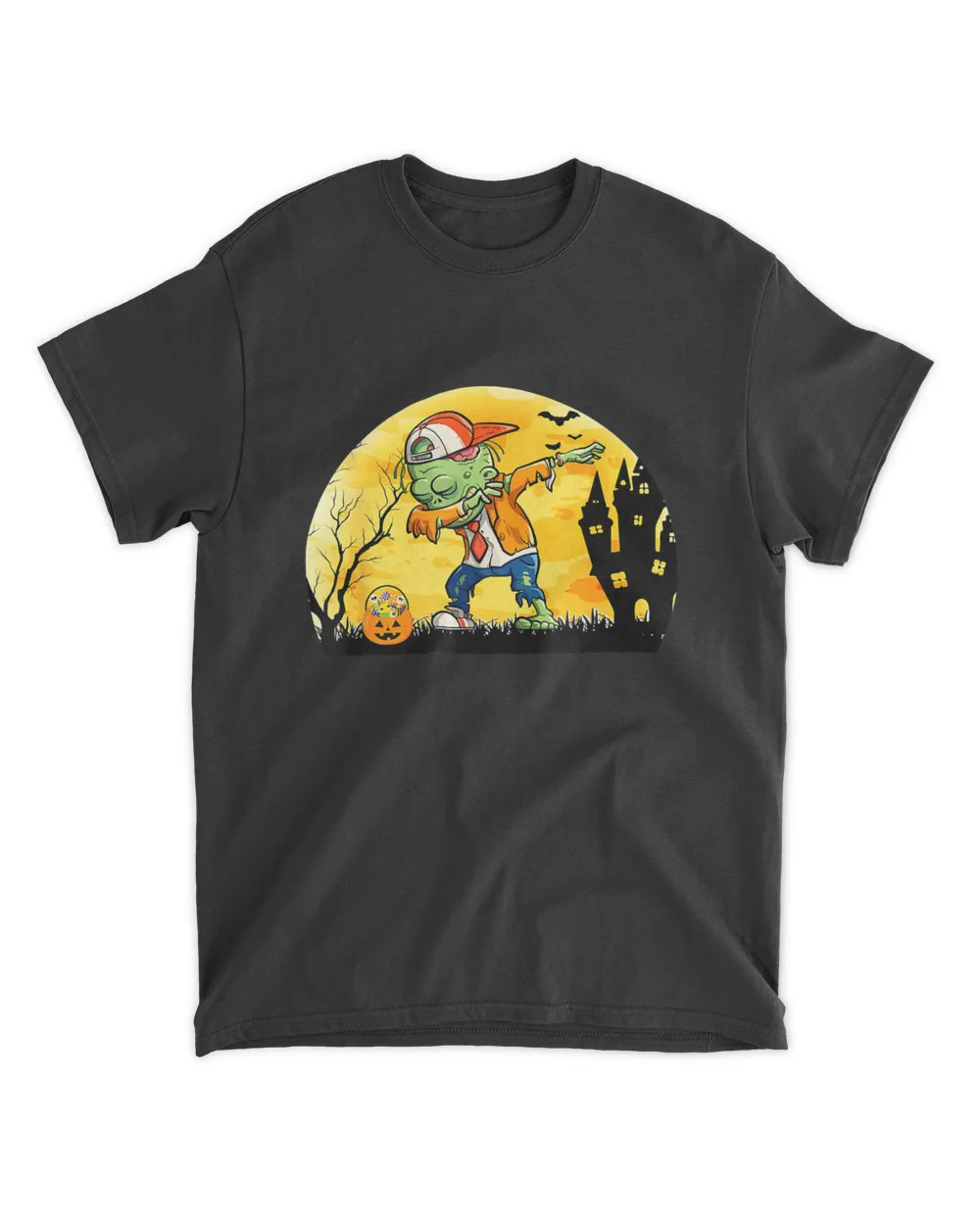 Halloween Dabbing Zombie Moon Funny Boys Men Dab Dance T-Shirt
