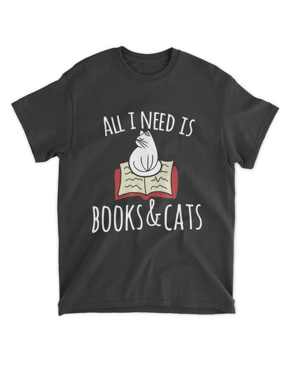 All I need is books & Cats t-shirt Books and cats QTCATB191222A20