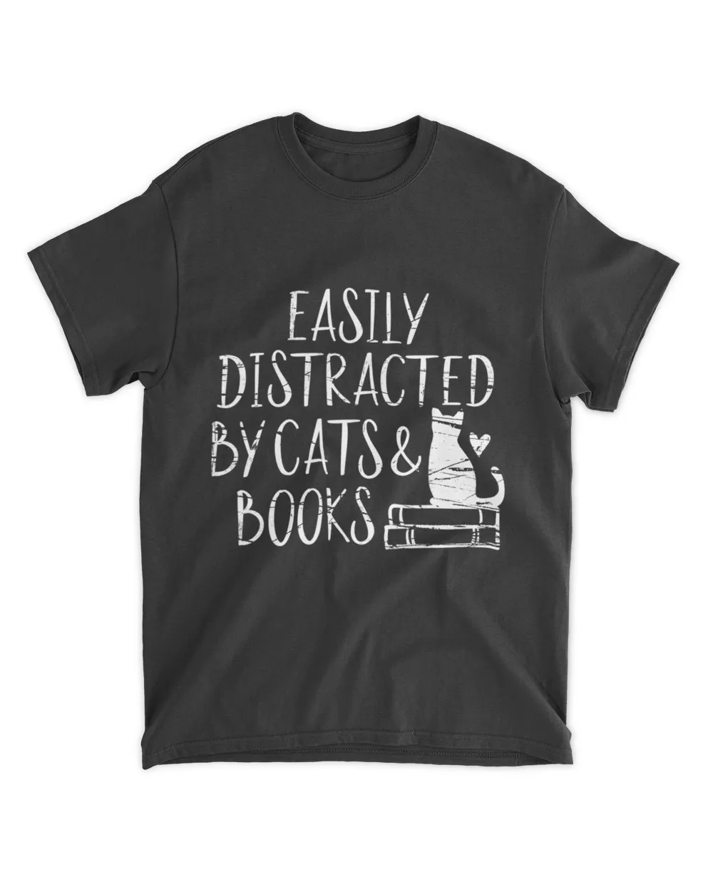 easily distracted by cats and books - book lovers QTCATB191222A26