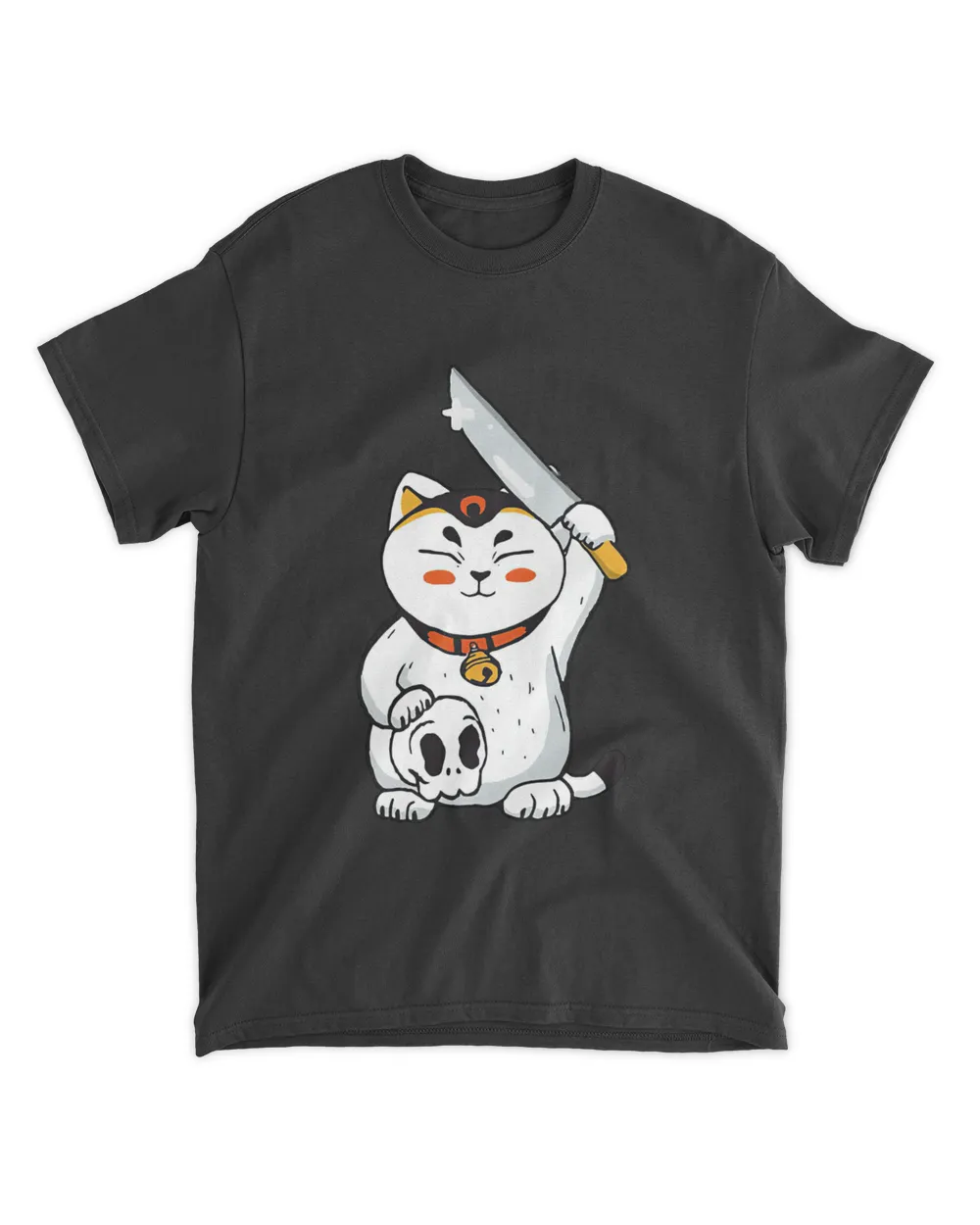 Maneki-neko Cat With Knife Shirt