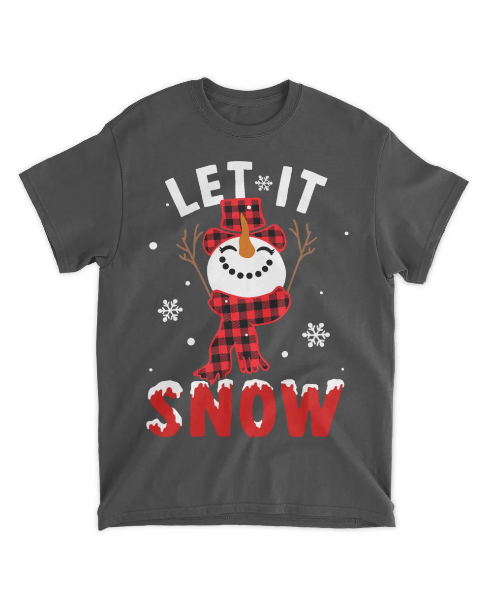 Let It Snow Snowman Christmas Pajama Buffalo Plaid Boy Girl