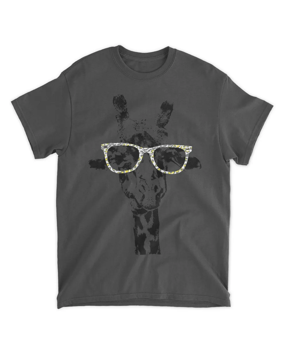 Giraffe Tee Vintage Animal Leopard Print Glasses