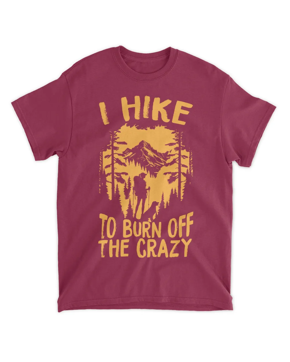 I Hike To Burn Off The Crazy With Dog - Woman T-Shirt - Hiking ( Hiking Trails )