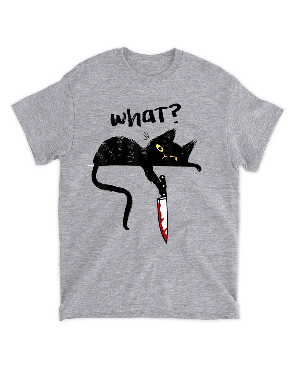 Cats What_ Funny Blacks Cats, Murderous Cats With Knife T-Shirt