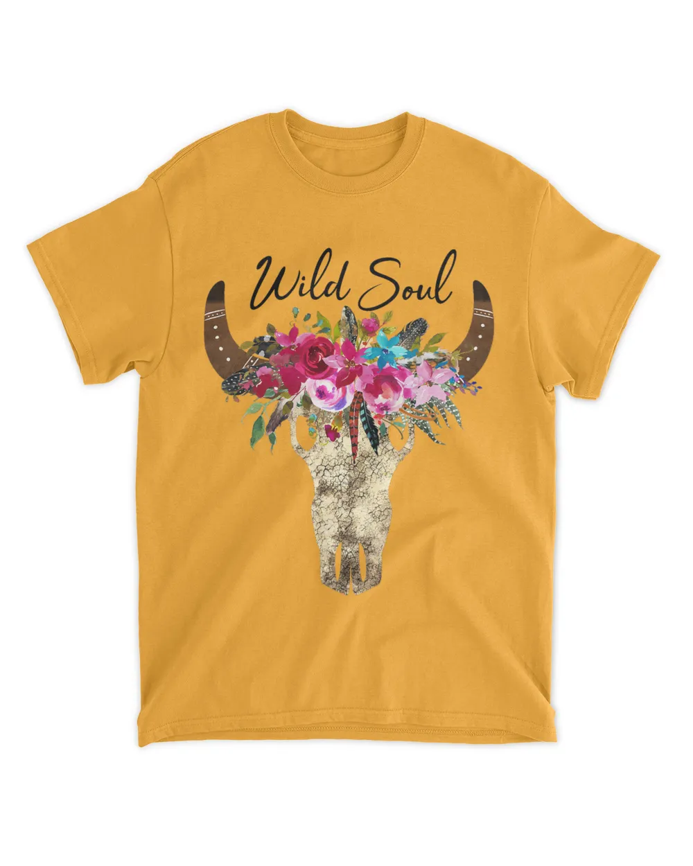 Wild Heart Gypsy BoHo Soul Flowers BoHo Cow Bull Skull