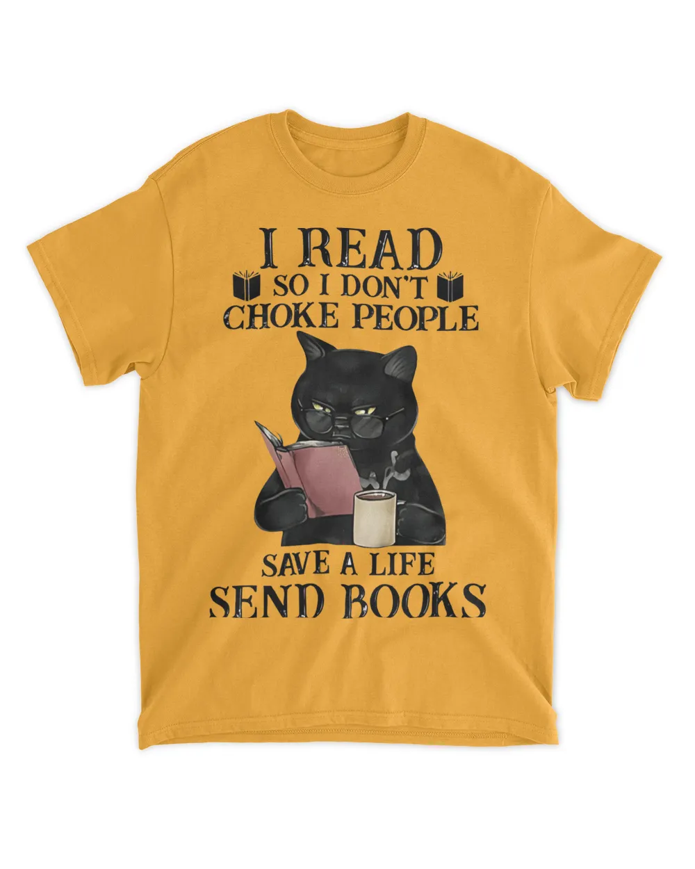 Black Cat Book Coffee I read so i don’t choke people save a life send books QTCAT121022A2