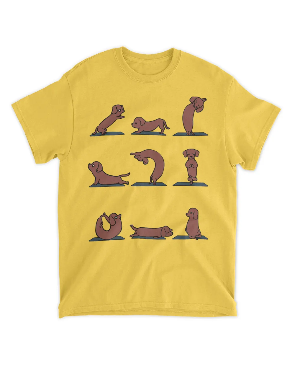 Dachshund Yoga Asana Pose and Meditation T-Shirt