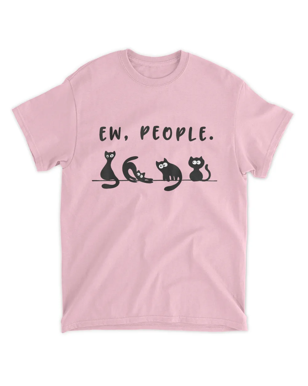 black cat shirt funny womens ew people meowy cat lovers T-Shirt